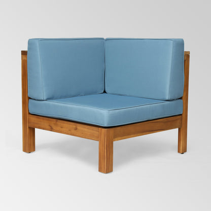 Set di divani componibili da esterno Oana in legno di acacia da 9 pezzi con tavolino da caffè di Christopher Knight Home