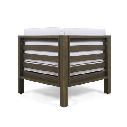 Set di divani componibili da esterno Oana in legno di acacia da 9 pezzi con tavolino da caffè di Christopher Knight Home