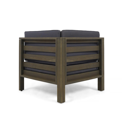 Set di divani componibili da esterno Oana in legno di acacia da 9 pezzi con tavolino da caffè di Christopher Knight Home