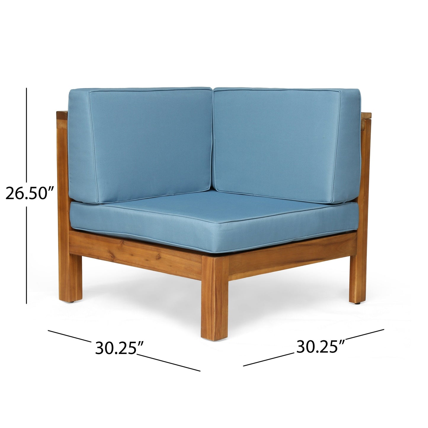 Set di 9 divani componibili a forma di U in legno di acacia Oana Outdoor di Christopher Knight Home