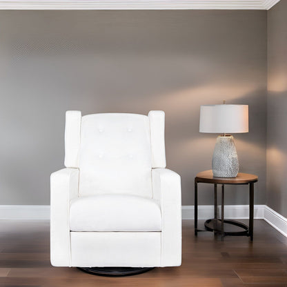 Poltrona reclinabile girevole in microfibra Octavia in legno massello, per soggiorno e camera da letto