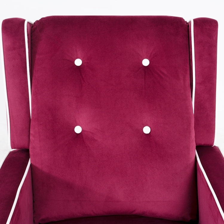 Poltrona reclinabile girevole in microfibra Octavia in legno massello, per soggiorno e camera da letto