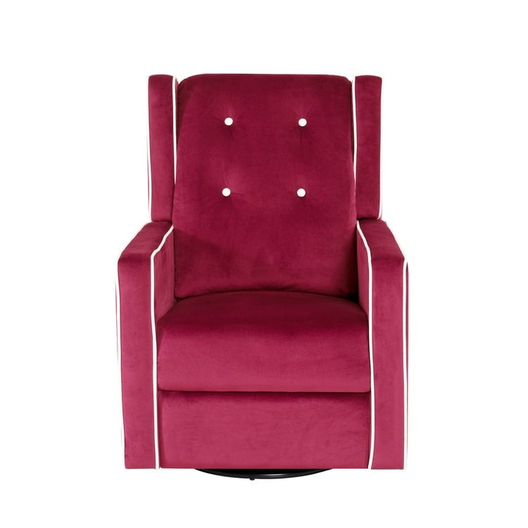 Poltrona reclinabile girevole in microfibra Octavia in legno massello, per soggiorno e camera da letto