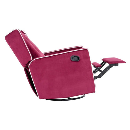 Poltrona reclinabile girevole in microfibra Octavia in legno massello, per soggiorno e camera da letto