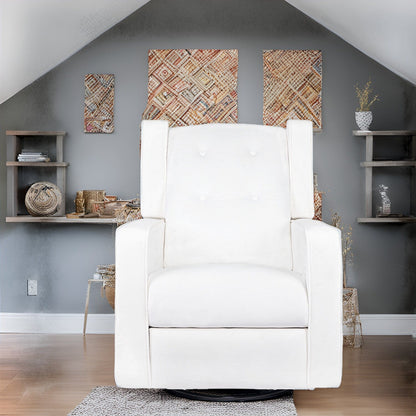 Poltrona reclinabile girevole in microfibra Octavia in legno massello, per soggiorno e camera da letto