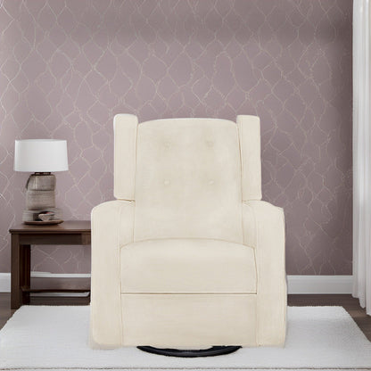 Poltrona reclinabile girevole in microfibra Octavia in legno massello, per soggiorno e camera da letto