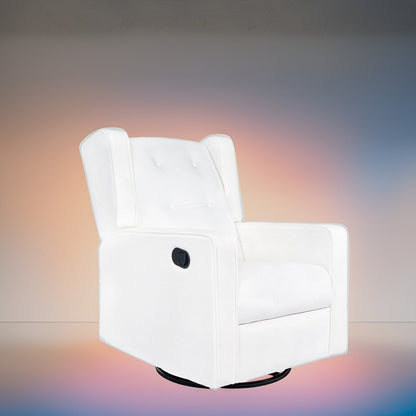 Poltrona reclinabile girevole in microfibra Octavia in legno massello, per soggiorno e camera da letto