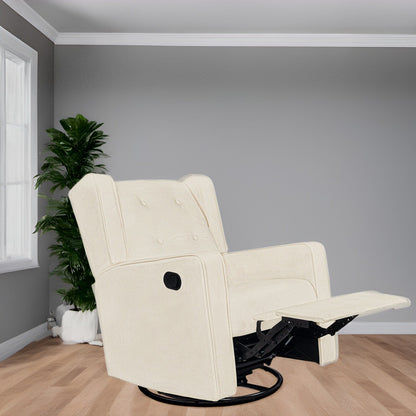 Poltrona reclinabile girevole in microfibra Octavia in legno massello, per soggiorno e camera da letto