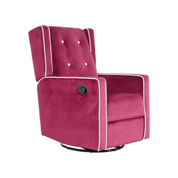 Poltrona reclinabile girevole in microfibra Octavia in legno massello, per soggiorno e camera da letto