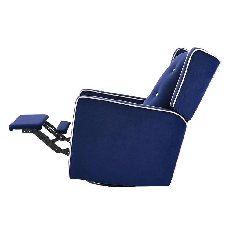 Poltrona reclinabile girevole in microfibra Octavia in legno massello, per soggiorno e camera da letto