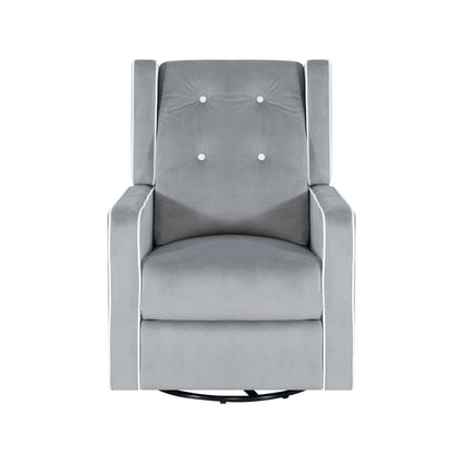 Poltrona reclinabile girevole in microfibra Octavia in legno massello, per soggiorno e camera da letto