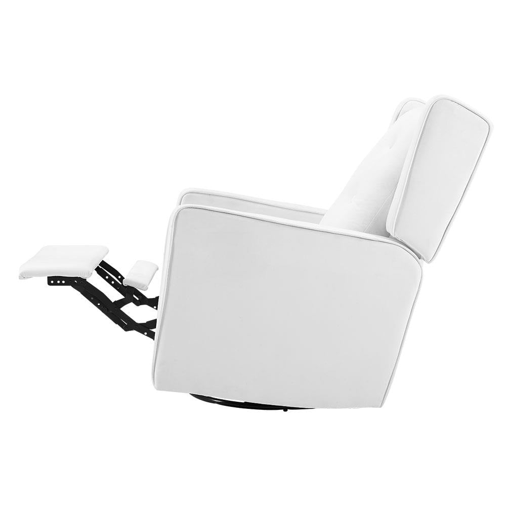 Poltrona reclinabile girevole in microfibra Octavia in legno massello, per soggiorno e camera da letto