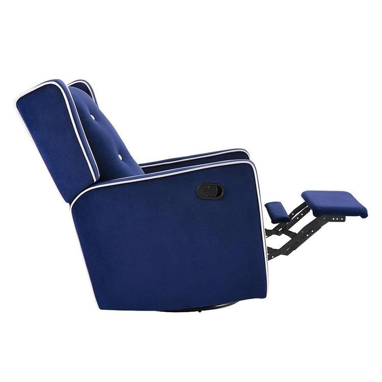 Poltrona reclinabile girevole in microfibra Octavia in legno massello, per soggiorno e camera da letto