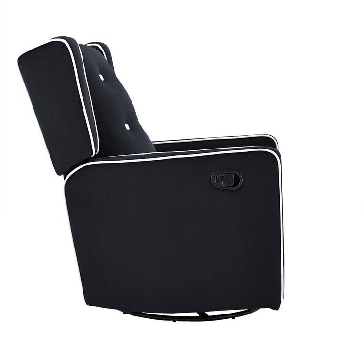 Poltrona reclinabile girevole in microfibra Octavia in legno massello, per soggiorno e camera da letto