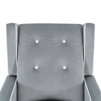 Poltrona reclinabile girevole in microfibra Octavia in legno massello, per soggiorno e camera da letto