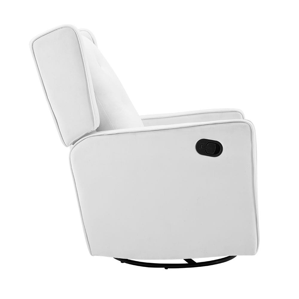 Poltrona reclinabile girevole in microfibra Octavia in legno massello, per soggiorno e camera da letto