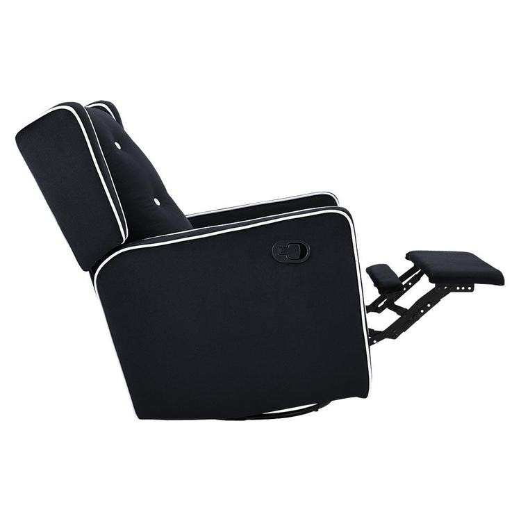 Poltrona reclinabile girevole in microfibra Octavia in legno massello, per soggiorno e camera da letto