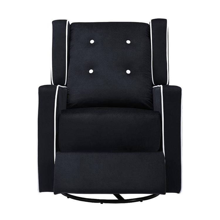 Poltrona reclinabile girevole in microfibra Octavia in legno massello, per soggiorno e camera da letto