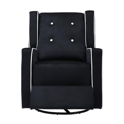 Poltrona reclinabile girevole in microfibra Octavia in legno massello, per soggiorno e camera da letto