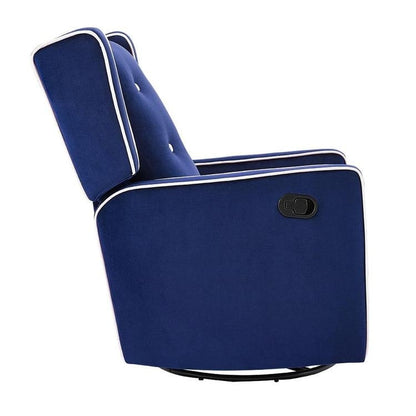 Poltrona reclinabile girevole in microfibra Octavia in legno massello, per soggiorno e camera da letto