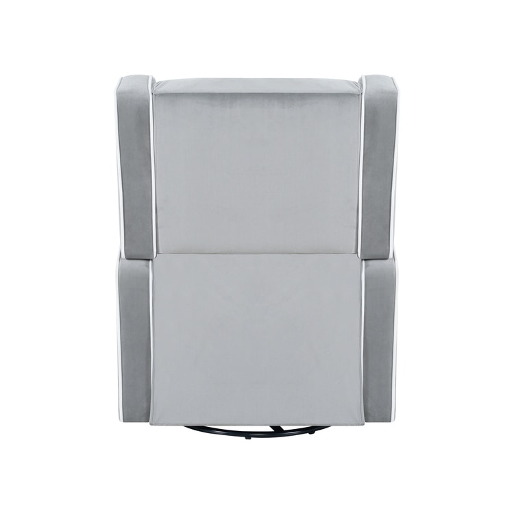 Poltrona reclinabile girevole in microfibra Octavia in legno massello, per soggiorno e camera da letto