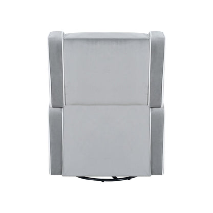 Poltrona reclinabile girevole in microfibra Octavia in legno massello, per soggiorno e camera da letto