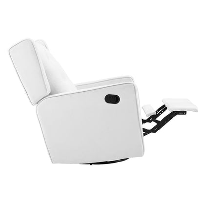 Poltrona reclinabile girevole in microfibra Octavia in legno massello, per soggiorno e camera da letto