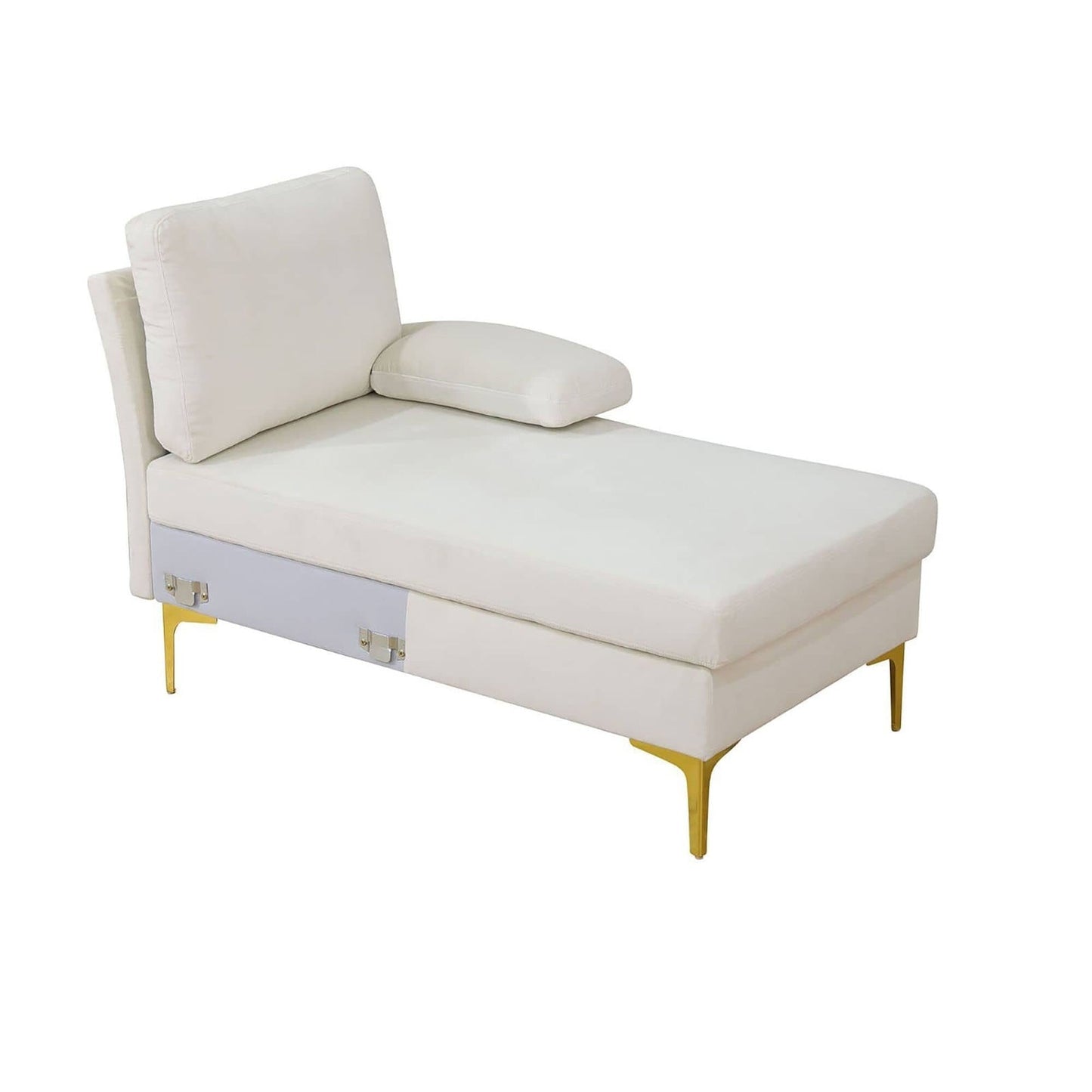 Set di divani da soggiorno a forma di U in tessuto soffice bianco sporco, 3 pezzi