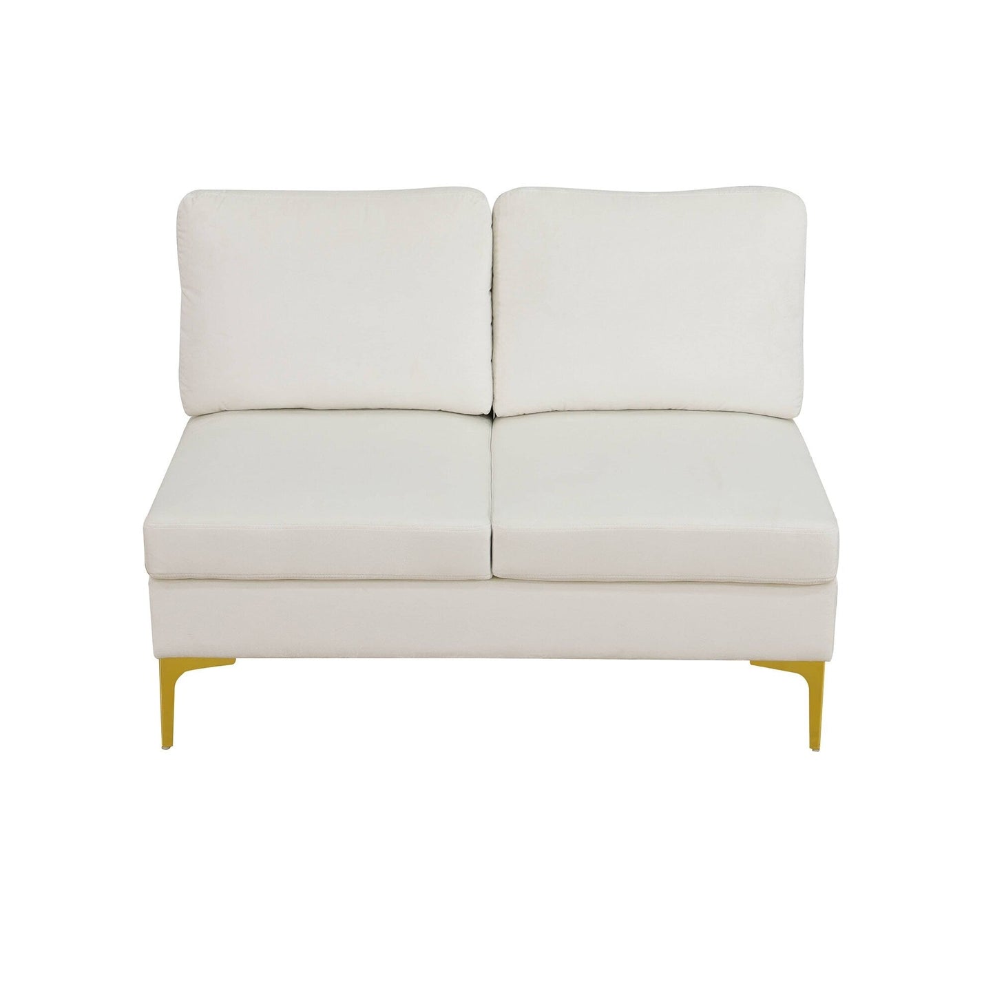 Set di divani da soggiorno a forma di U in tessuto soffice bianco sporco, 3 pezzi