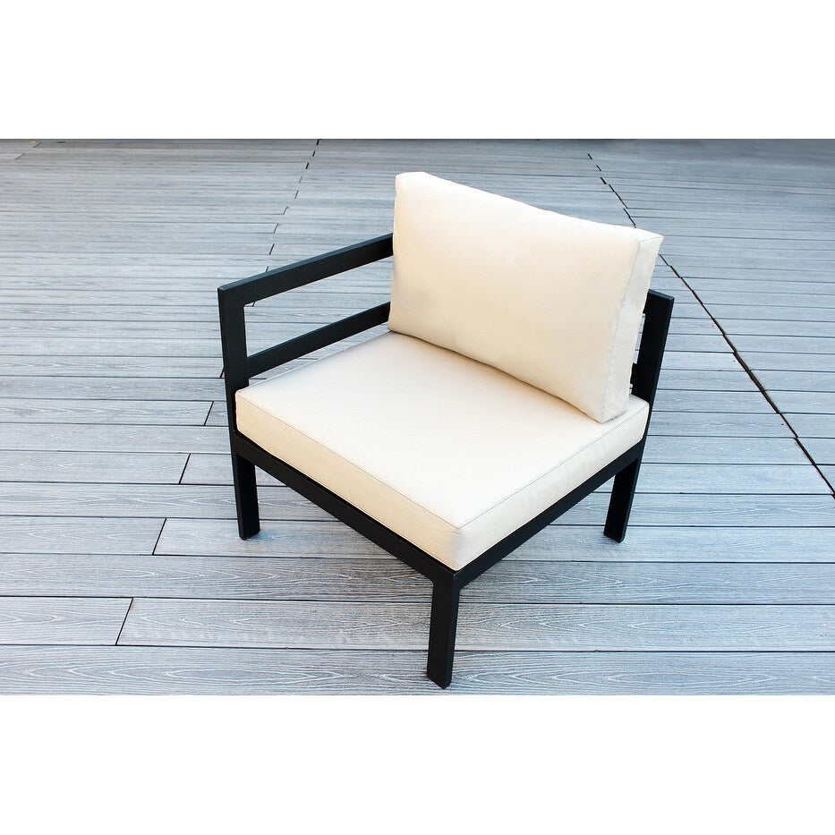 Ohana Outdoor Divano componibile in alluminio imbottito da 7 pezzi con tavolo da fuoco da 42 pollici