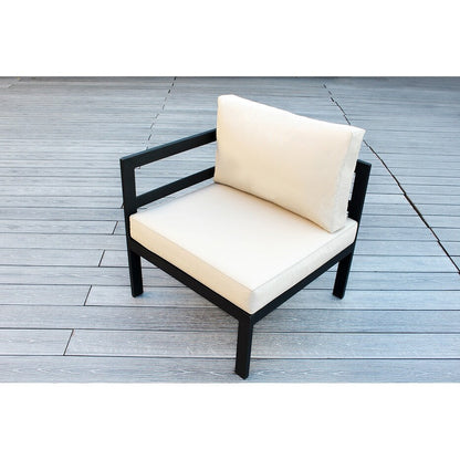 Ohana Outdoor Divano componibile in alluminio imbottito da 9 pezzi con tavolo da fuoco da 42 pollici