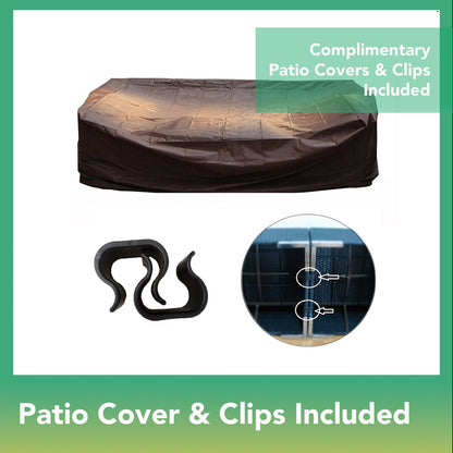 Divano componibile Ohana Outdoor Patio da 8 pezzi in vimini marrone misto con cuscini - Nessun montaggio