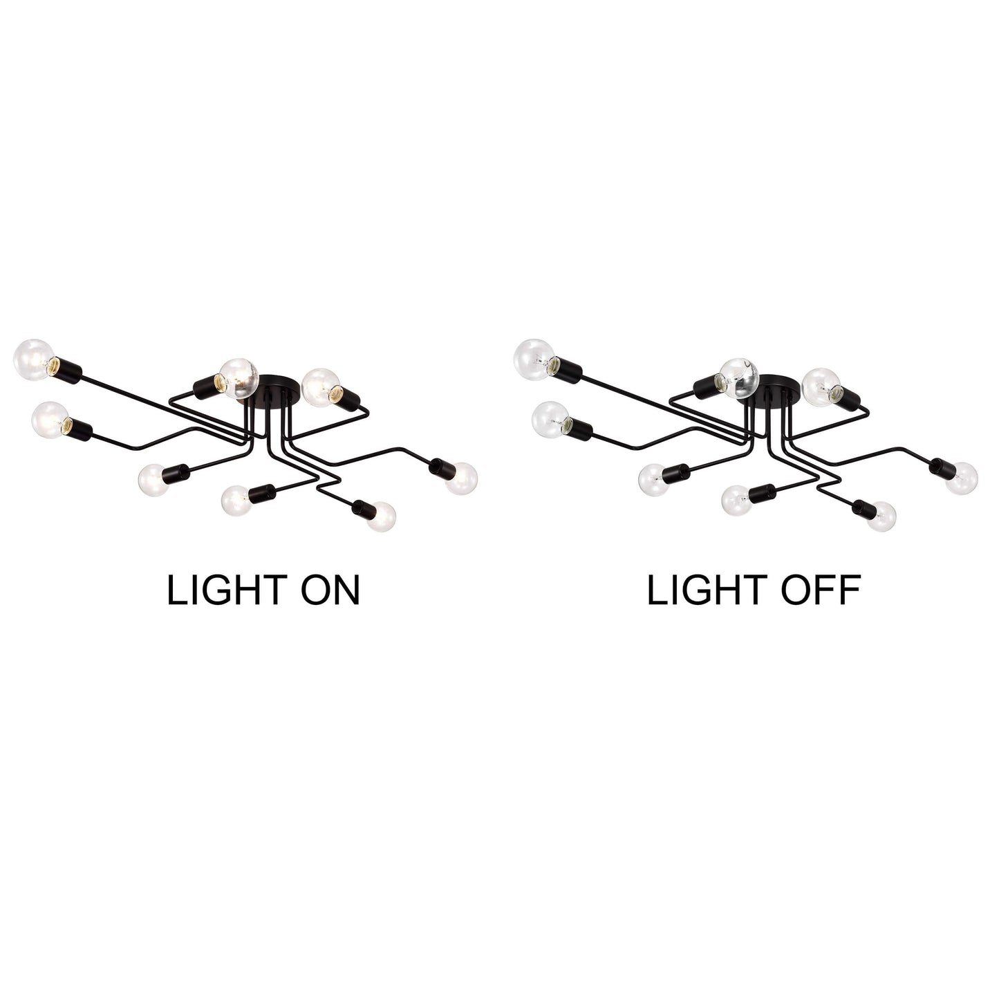 Lampada da incasso lineare Olalla Sputnik nera a 8 luci