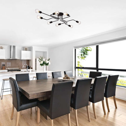 Lampada da incasso lineare Olalla Sputnik nera a 8 luci