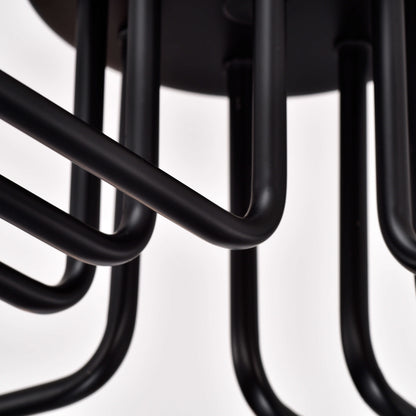 Lampada da incasso lineare Olalla Sputnik nera a 8 luci