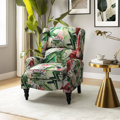 Poltrona reclinabile manuale classica imbottita Olympus con gambe in legno massello di HULALA HOME