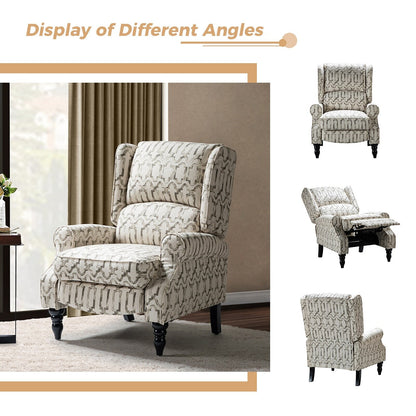 Poltrona reclinabile manuale classica imbottita Olympus con gambe in legno massello di HULALA HOME