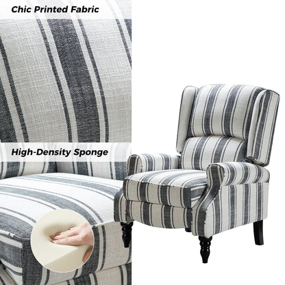 Poltrona reclinabile manuale classica imbottita Olympus con gambe in legno massello di HULALA HOME