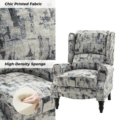 Poltrona reclinabile manuale classica imbottita Olympus con gambe in legno massello di HULALA HOME