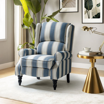 Poltrona reclinabile manuale classica imbottita Olympus con gambe in legno massello di HULALA HOME