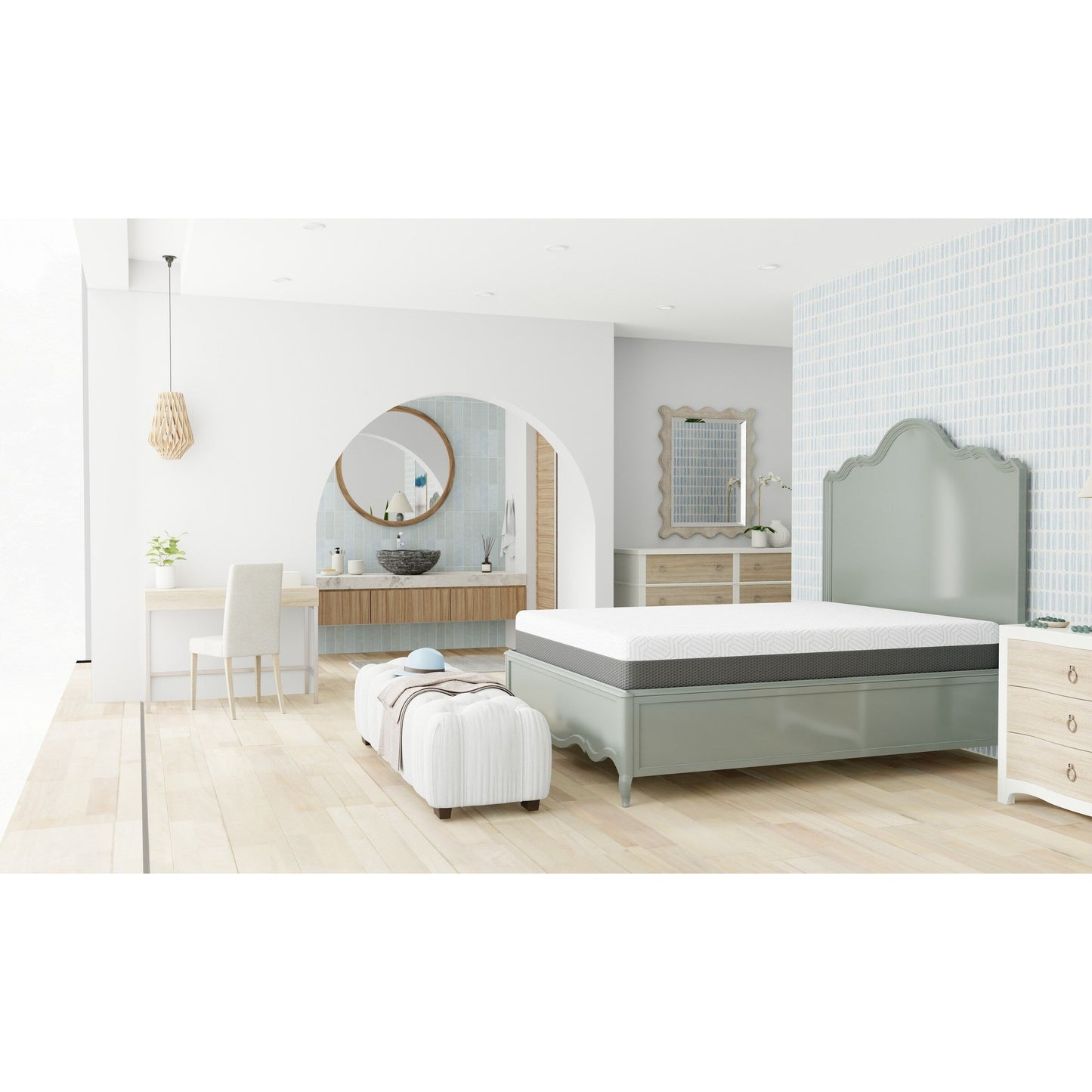 Materasso Omne Sleep Omne Fria da 10 pollici, media rigidità, con fodera rinfrescante