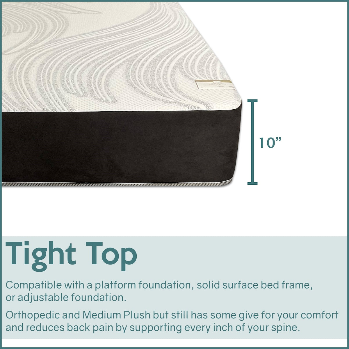 Materasso Onetan in memory foam gel, completamente assemblato, morbido e compatto, da 10 pollici, ottimo per la schiena