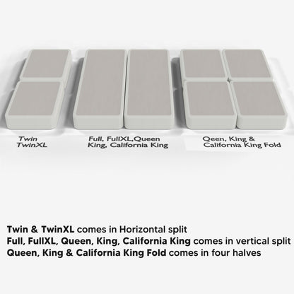 Rete a molle insacchettate Onetan da 4 pollici in legno, base per letto divisa a basso profilo, ideale per materasso, non necessita di montaggio, bianco e nero.