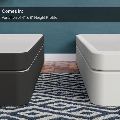 Rete a molle insacchettate Onetan da 4 pollici in legno, base per letto divisa a basso profilo, ideale per materasso, non necessita di montaggio, bianco e nero.