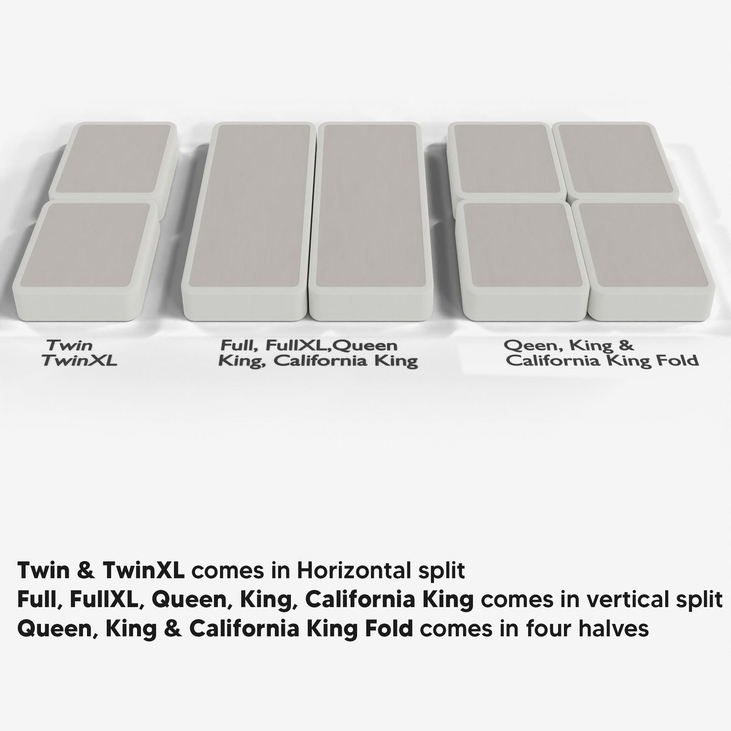 Rete a molle in legno Onetan da 4 pollici, base per letto divisa a basso profilo, ideale per materasso, non necessita di montaggio, bianca.