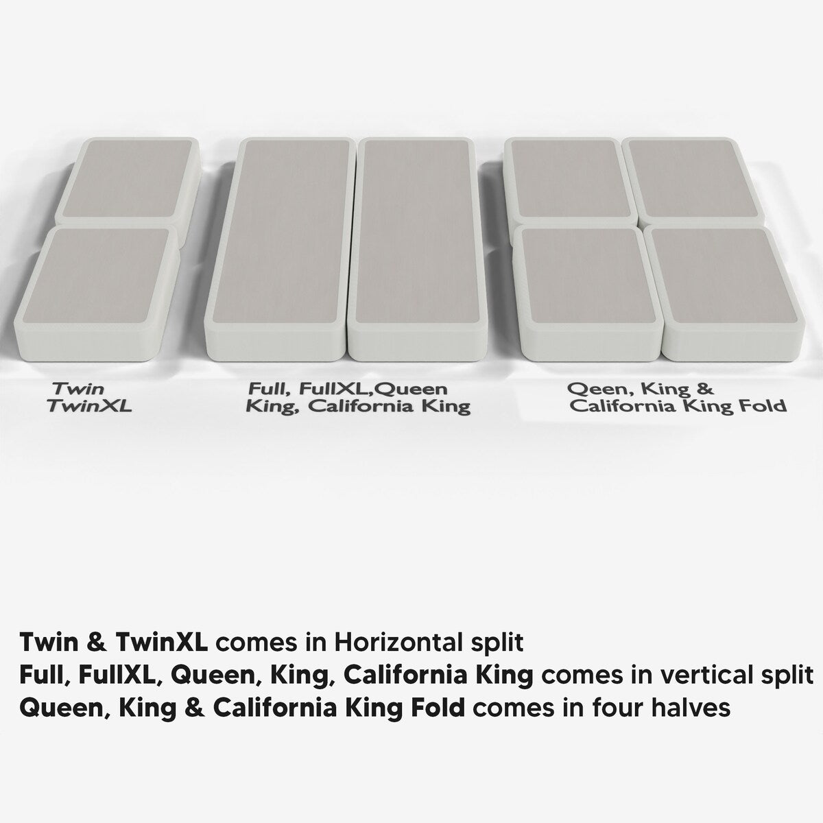 Rete a molle in legno Onetan da 4 pollici, base per letto divisa a basso profilo, ideale per materasso, non necessita di montaggio, bianca.