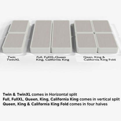 Rete a molle in legno Onetan da 4 pollici, base per letto divisa a basso profilo, ideale per materasso, non necessita di montaggio, bianca.