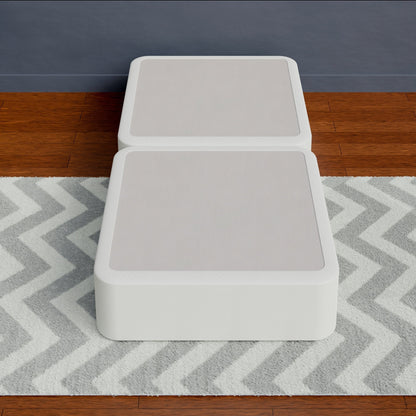 Rete a molle in legno Onetan da 4 pollici, base per letto divisa a basso profilo, ideale per materasso, non necessita di montaggio, bianca.