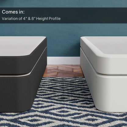 Rete a molle in legno Onetan da 4 pollici, base per letto divisa a basso profilo, ideale per materasso, non necessita di montaggio, bianca.