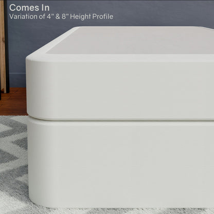 Rete a molle in legno Onetan da 4 pollici, base per letto divisa a basso profilo, ideale per materasso, non necessita di montaggio, bianca.